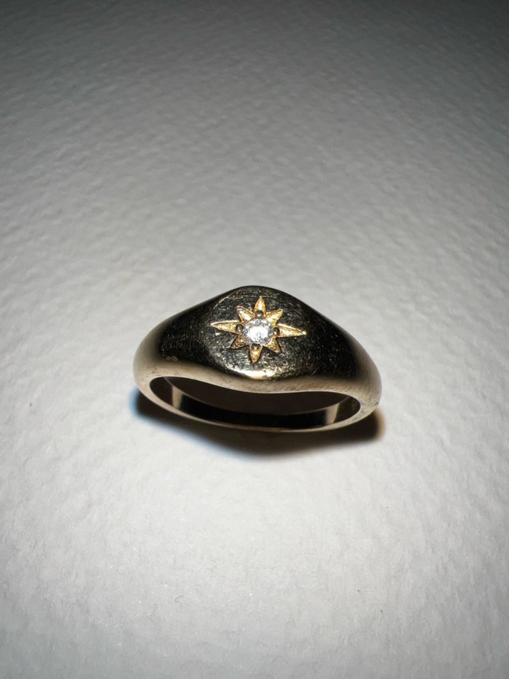 Gold Vermeil sterling silver Starburst Signet Ring